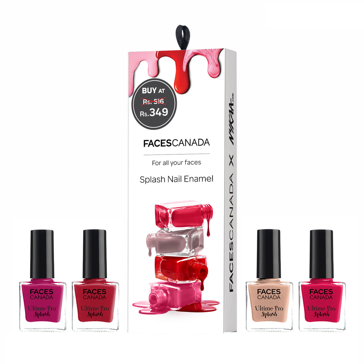 Faces Canada Pack of 4 Nail Paint Gift Box Combo – 32 ml - Faces Canada