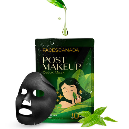 Faces Canada Post-Makeup Detox Sheet Mask, 25 gm – Gentle Exfoliating Face Sheet Mask For All Skin Types - Faces Canada