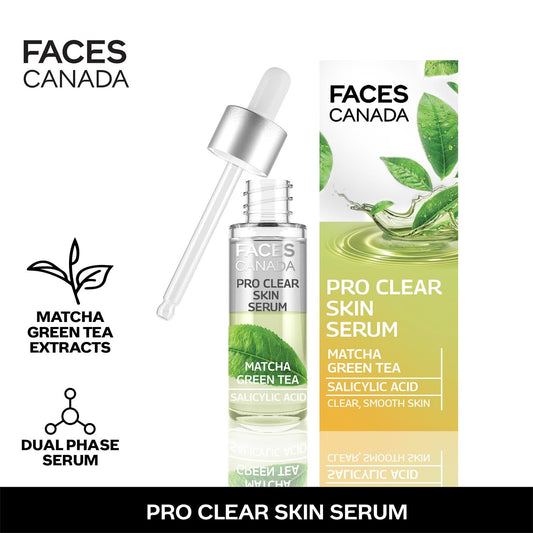 Faces Canada Pro Clear Skin Serum, 27 ml – Matcha Green Tea & Salicylic Acid - Faces Canada