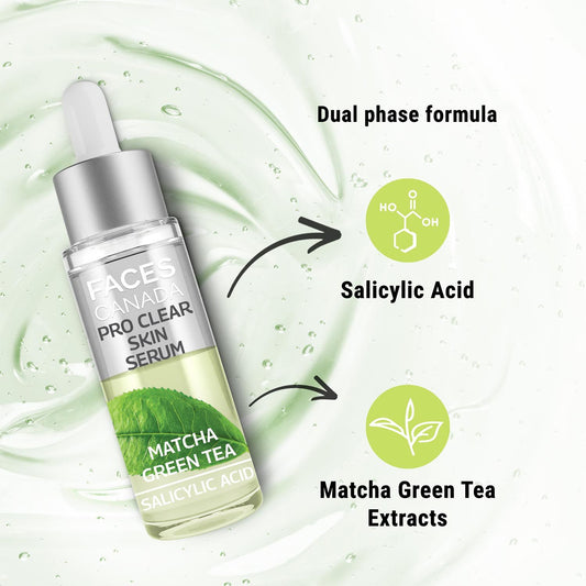 Faces Canada Pro Clear Skin Serum, 27 ml – Matcha Green Tea & Salicylic Acid - image 2