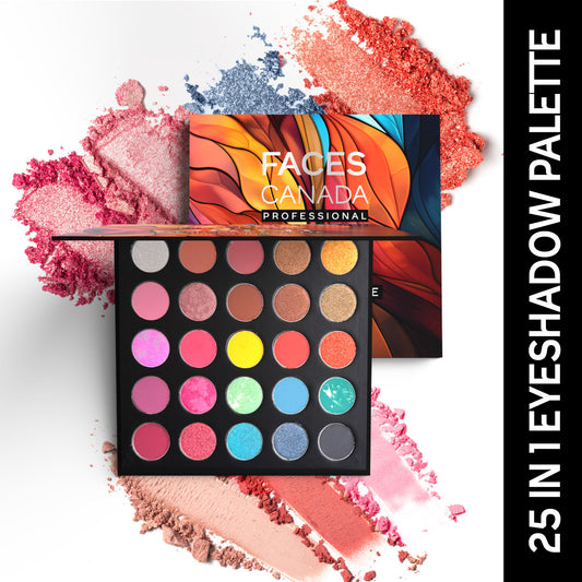 Faces Canada Professional 25 IN 1 Eyeshadow Palette – Flamboyant, 27.5g - Faces Canada