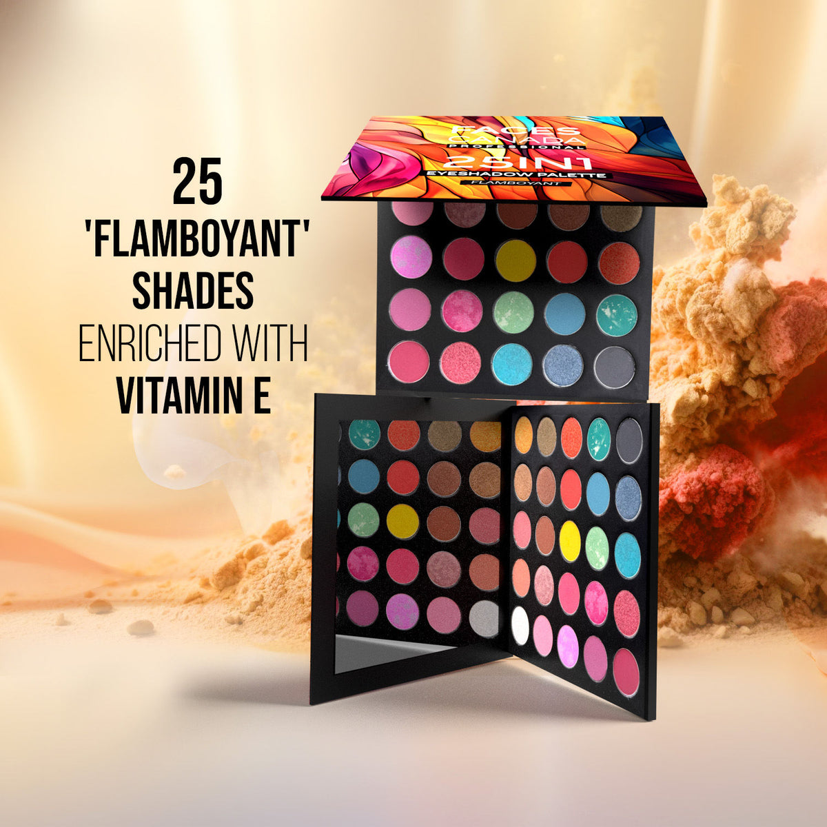 Faces Canada Professional 25 IN 1 Eyeshadow Palette – Flamboyant, 27.5g - image 2