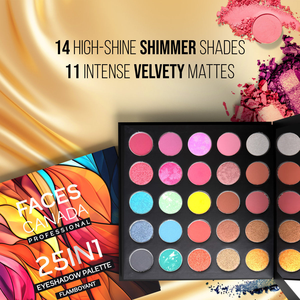 Faces Canada Professional 25 IN 1 Eyeshadow Palette – Flamboyant, 27.5g - image 4