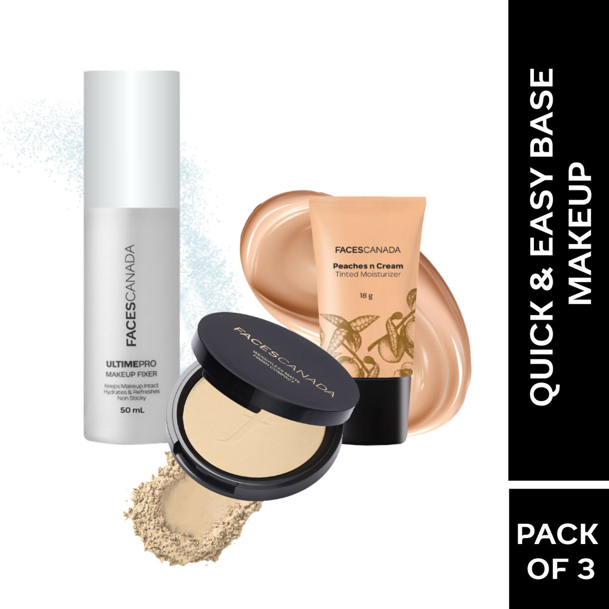 Faces Canada Quick & Easy Base Makeup Combo – Peaches N Cream Tinted Moisturizer (Mini) - Faces Canada