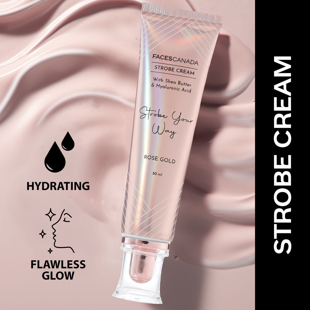 Faces Canada Rose Glow Kit – Rose Gold Strobe Cream (30 ml) + All Day Hydra Matte Foundation Rose Ivory (25 ml) - image 2