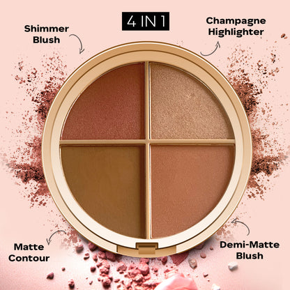 Faces Canada Second Skin 4 in 1 Face Palette, 14.5 gm – Bronzer + Highlighter + Blush - image 2