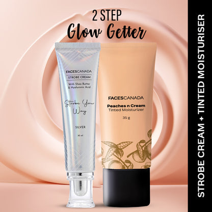 Faces Canada Silver Strobe Cream (30 ml) and Peaches N Cream Tinted Moisturizer (35g) - Faces Canada