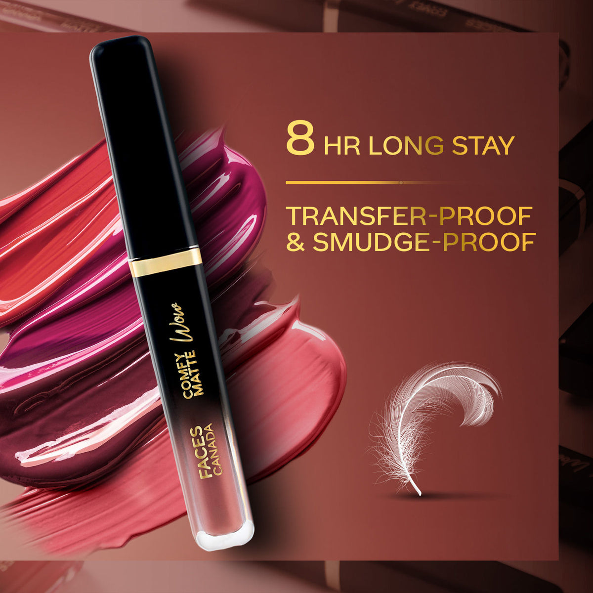 Faces Canada Sindoor & Pout Duo – Maroon Liquid Sindoor (2.5 ml) + Comfy Matte Wow Liquid Lipstick - image 5