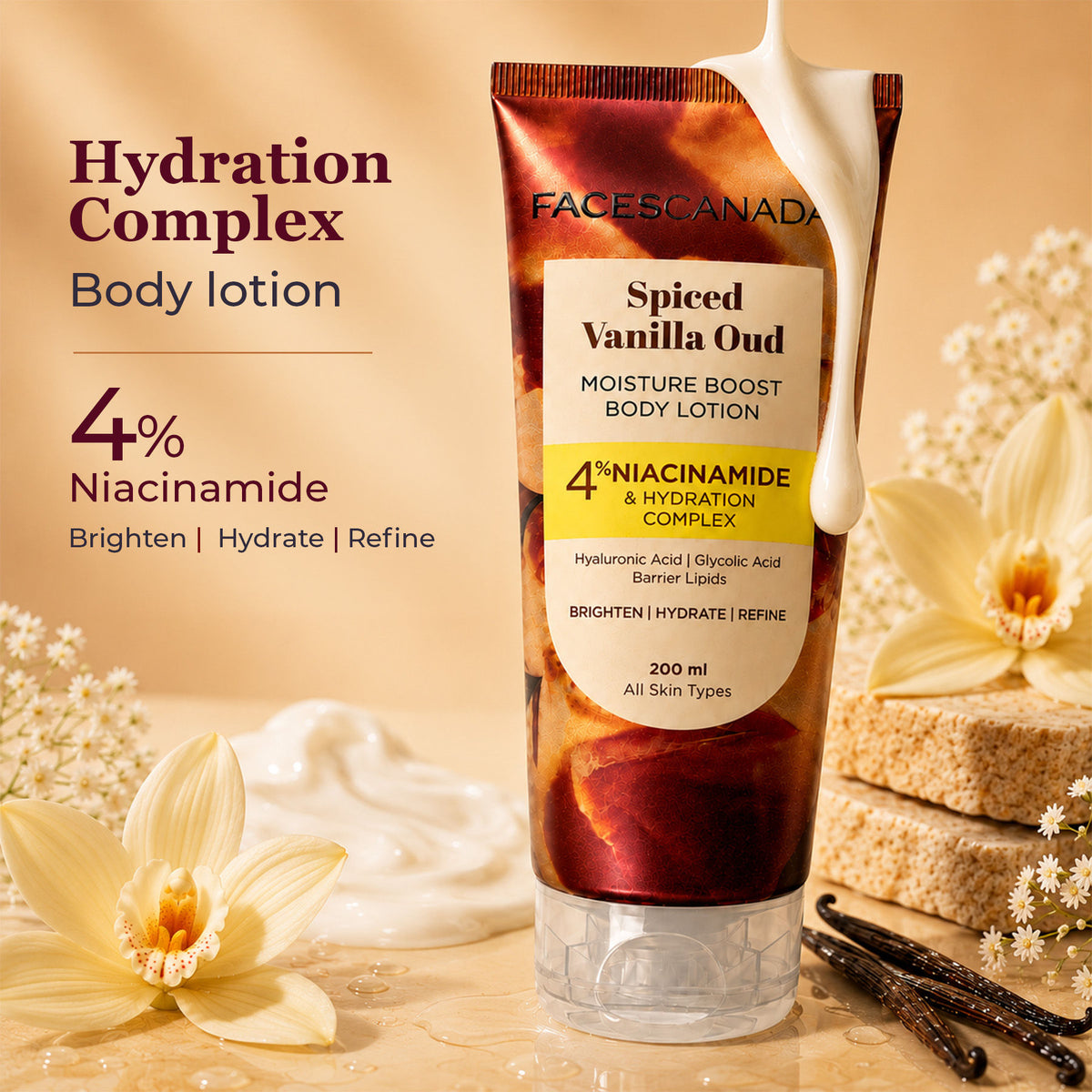 Faces Canada Spiced Vanilla Oud Moisture Boost Body Lotion for Women (200 ml) – Bold Oriental Fragrance - image 2