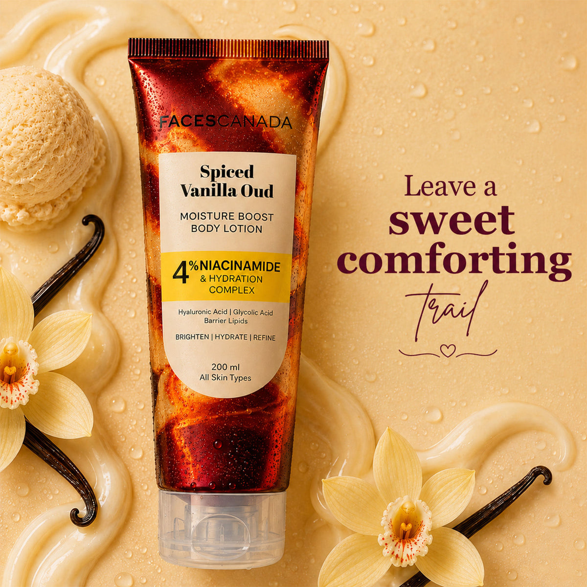 Faces Canada Spiced Vanilla Oud Moisture Boost Body Lotion for Women (200 ml) – Bold Oriental Fragrance - image 4