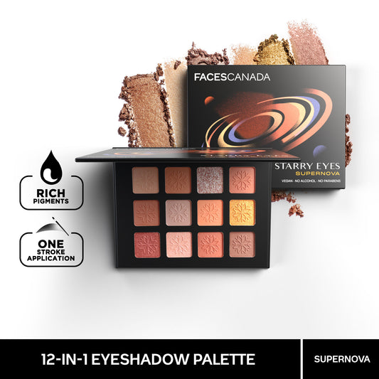 Faces Canada Starry Eyes Eye Shadow Palette – Supernova 01, 16 gm - Faces Canada