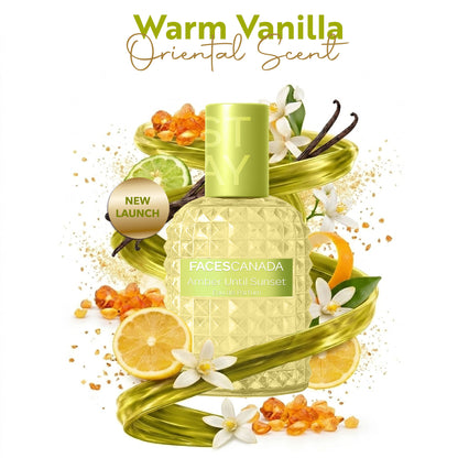 Faces Canada STAY Amber Until Sunset Eau de Parfum Mini for Women, 20 ml – Long-Lasting Oriental, Ambery Vanilla Perfume with Bergamot, Amber, Vanilla & Musk - Faces Canada