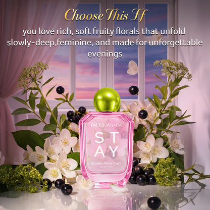 Faces Canada STAY Bloom After Dark Eau de Parfum for Women, 50 ml – Long-Lasting Fruity Floral Perfume with Blackcurrant & Jasmine - image 4