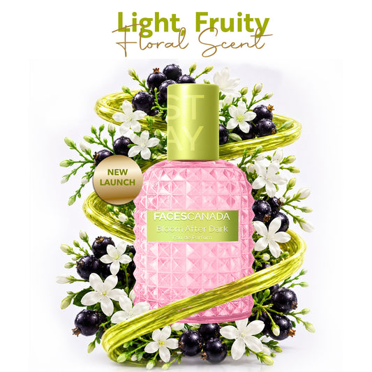 Faces Canada STAY Bloom After Dark Eau de Parfum Mini for Women, 20 ml – Long-Lasting Fruity Floral Perfume with Blackcurrant, Jasmine & Cedar Wood - Faces Canada