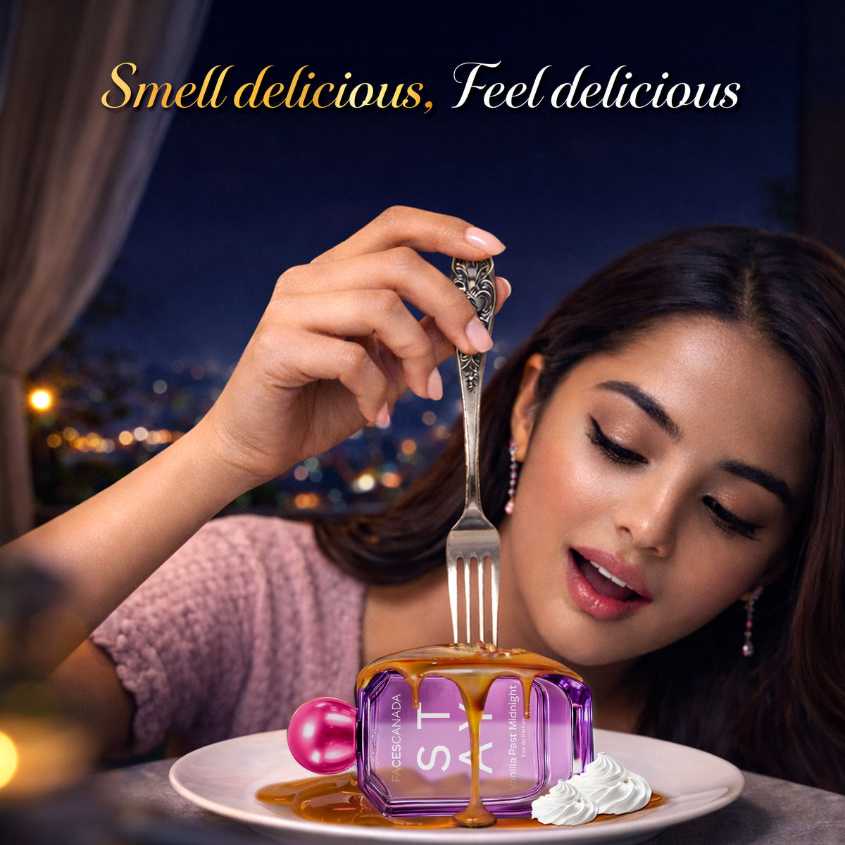 Faces Canada STAY Vanilla Past Midnight Eau de Parfum for Women, 50 ml – Long-Lasting Sweet Gourmand Perfume with Caramel, Vanilla, Tonka & Sandalwood - image 3