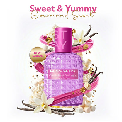 Faces Canada STAY Vanilla Past Midnight Eau de Parfum Mini for Women, 20 ml – Long-Lasting Sweet Gourmand Perfume with Caramel, Vanilla, Tonka & Sandalwood - Faces Canada