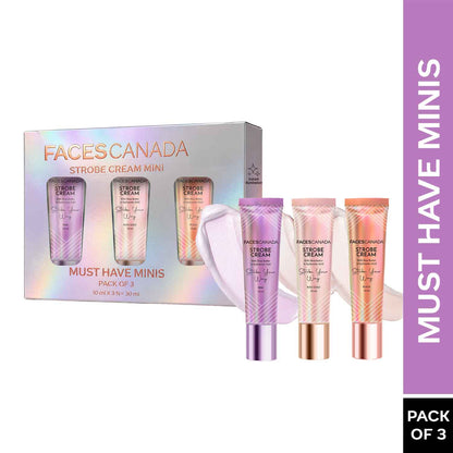 Faces Canada Strobe Cream – Must Have Minis (10 ml x 3) - Faces Canada