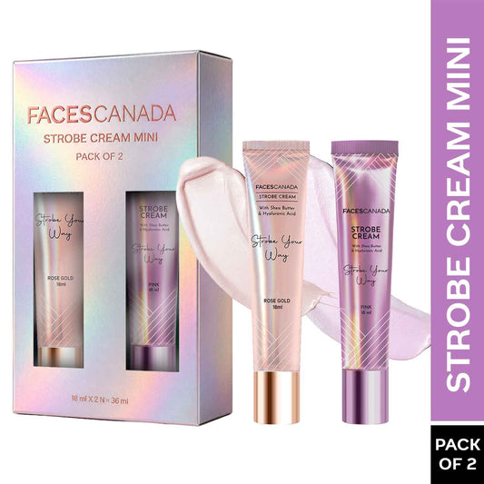Faces Canada Strobe Cream Mini – Rose Gold + Pink (18 ml x 2) - Faces Canada