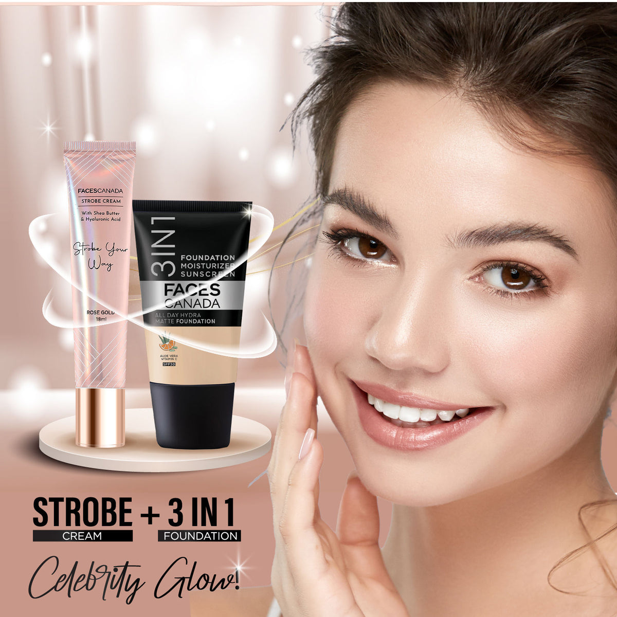 Faces Canada Strobe Cream Mini – Rose Gold, (18 ml) - image 5