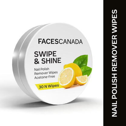 Faces Canada Swipe & Shine Nail Polish Remover Wipes – Lemon, 30 pc - Faces Canada