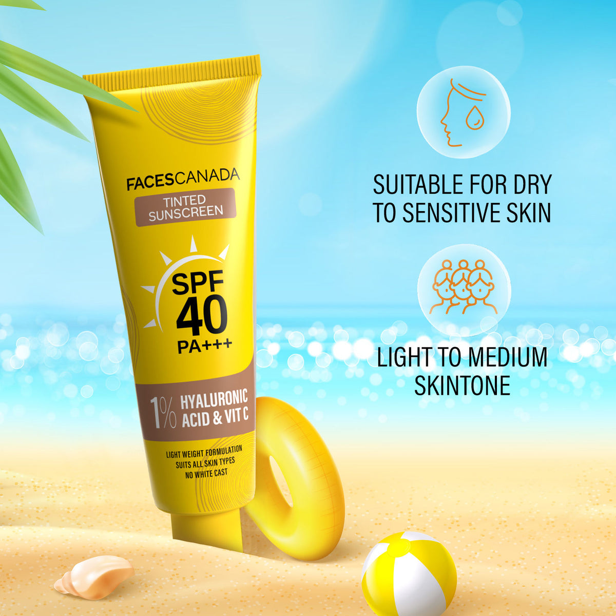 Faces Canada Tinted Sunscreen, 30 gm – SPF 40 PA+++ - image 2
