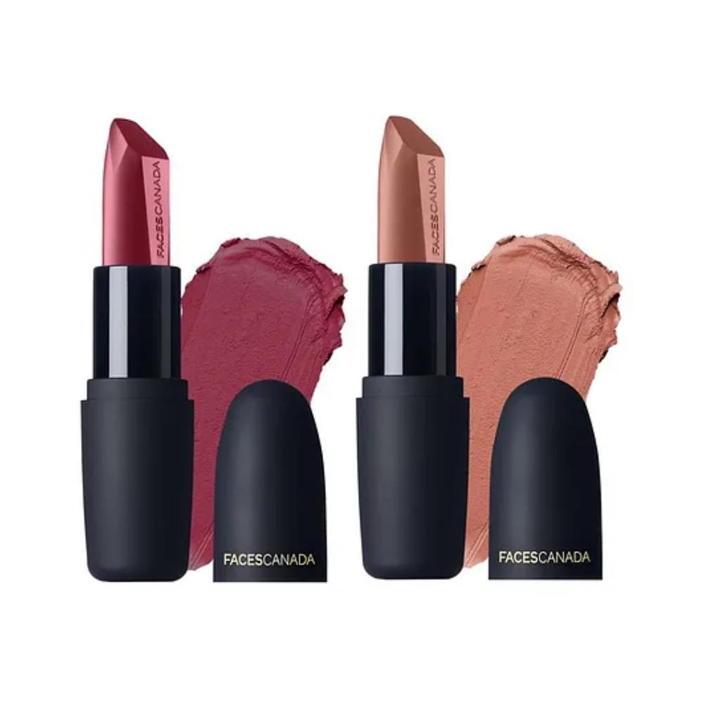 Faces Canada Truly Matte Gift Box Combo Buff Nude + F lamboyant Plum – Combo of 2 - Faces Canada