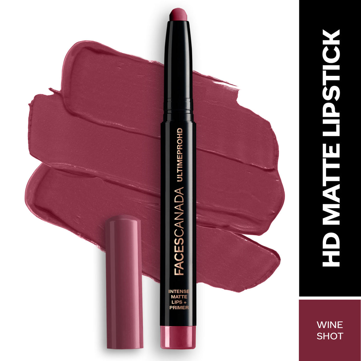 Faces Canada Ultime Pro HD Intense Matte Lipstick + Primer – Wine Shot, 1.4 gm - Faces Canada