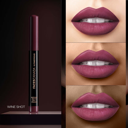 Faces Canada Ultime Pro HD Intense Matte Lipstick + Primer – Wine Shot, 1.4 gm - image 2