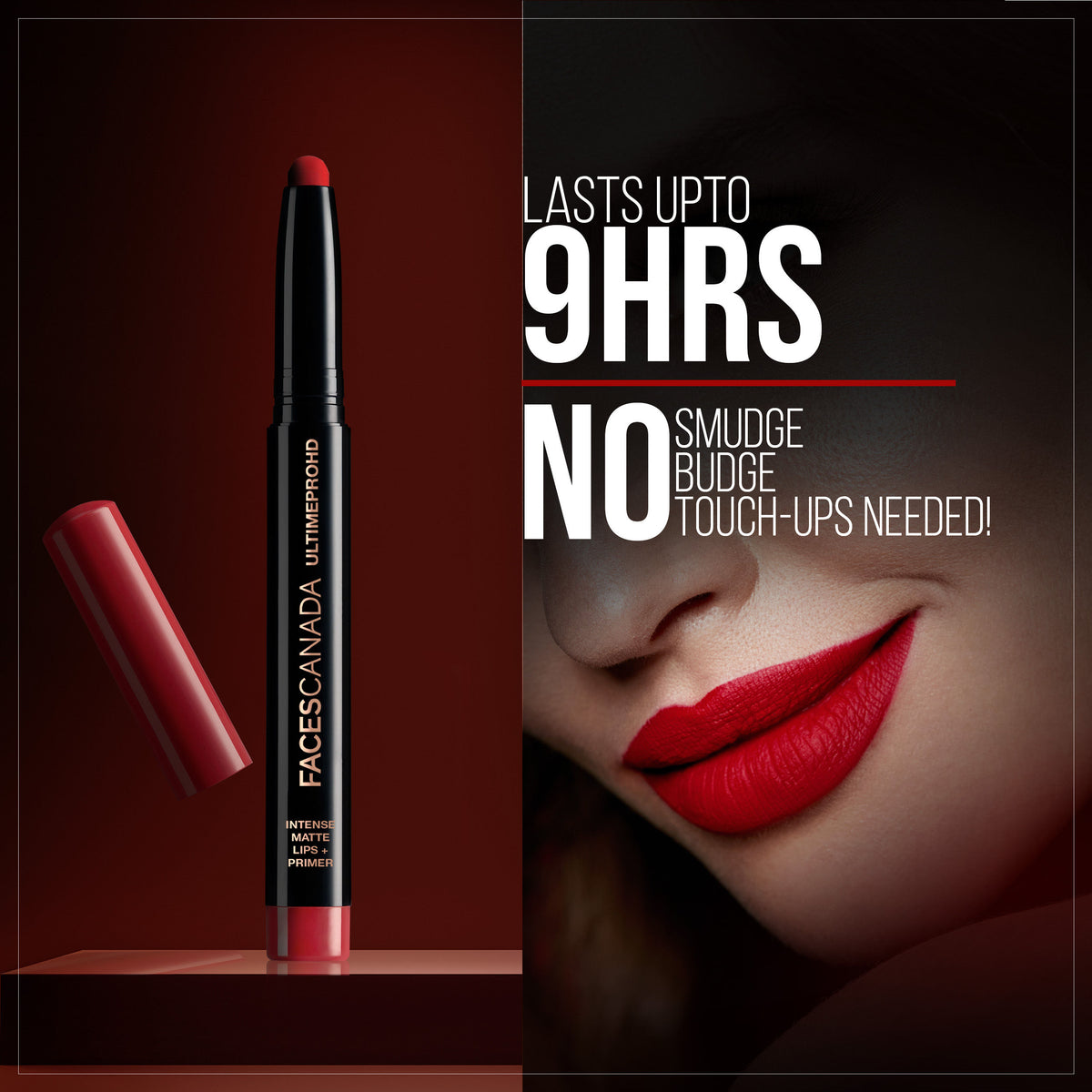 Faces Canada Ultime Pro HD Intense Matte Lipstick + Primer – Wine Shot, 1.4 gm - image 3