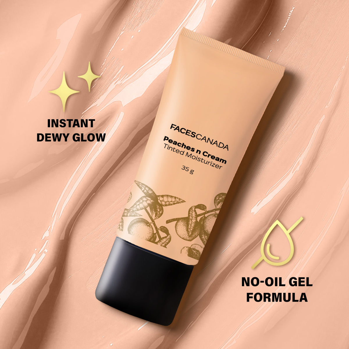Faces Canada Peaches N Cream Tinted Moisturizer – Light 01, 35 gm - Faces Canada