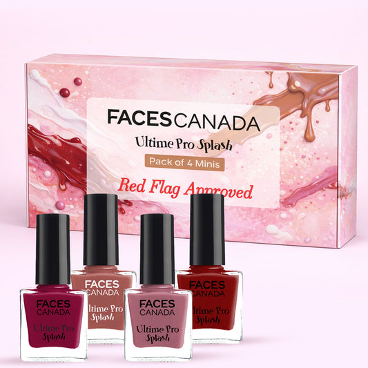 Faces Canada Ultime Pro Splash Nail Enamel Pack of 4 Minis – Red Flag - Faces Canada