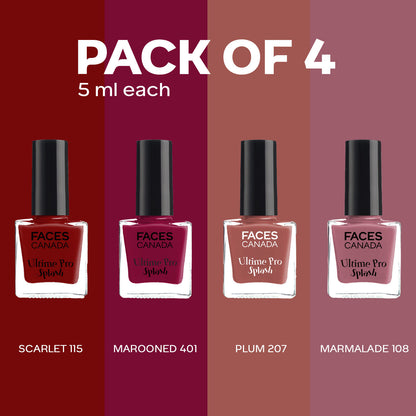 Faces Canada Ultime Pro Splash Nail Enamel Pack of 4 Minis – Red Flag - image 2