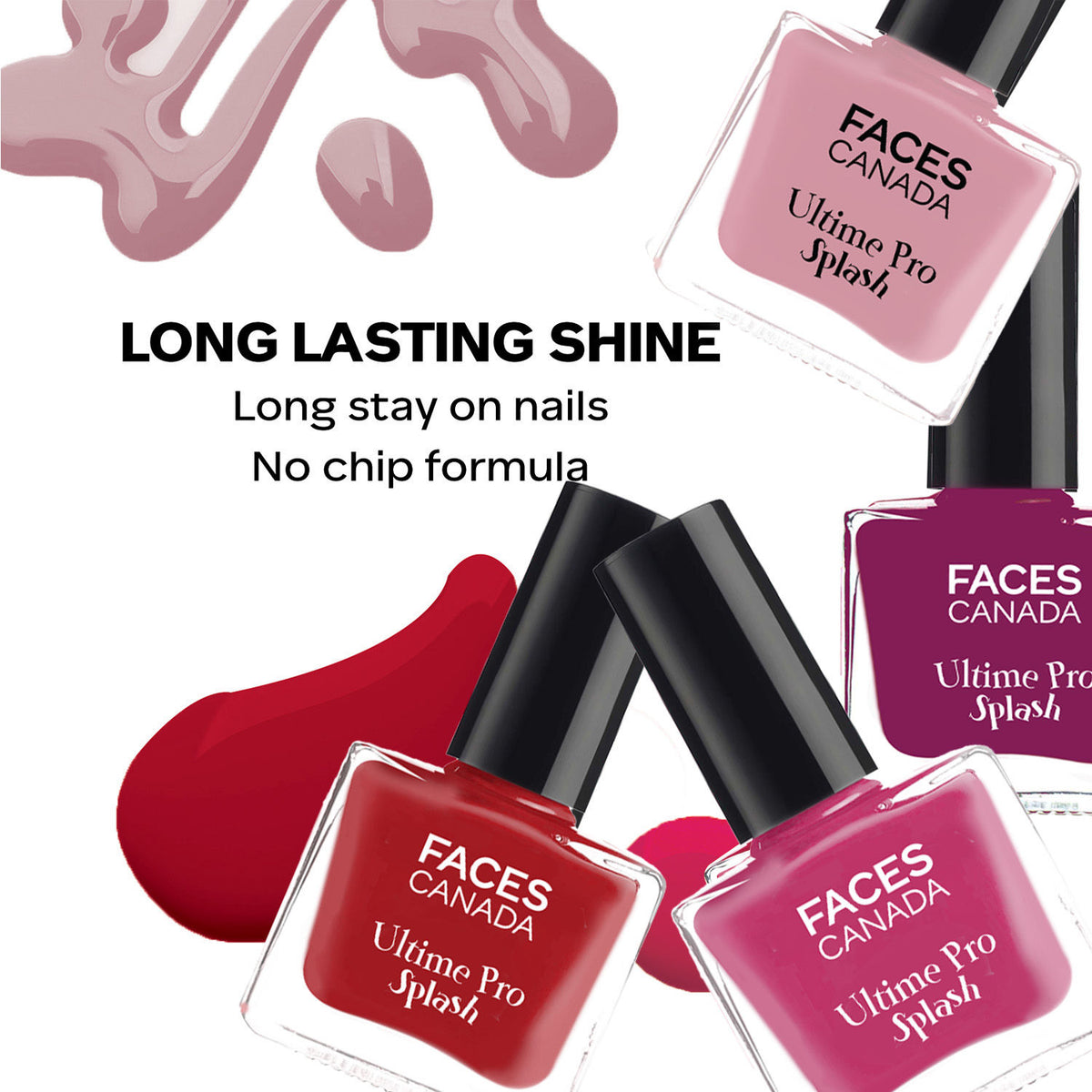 Faces Canada Ultime Pro Splash Nail Enamel Pack of 4 Minis – Red Flag - image 4