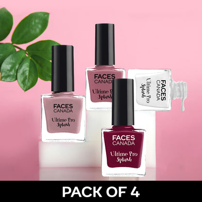 Faces Canada Ultime Pro Splash Nail Enamel – Set of 4 - Faces Canada