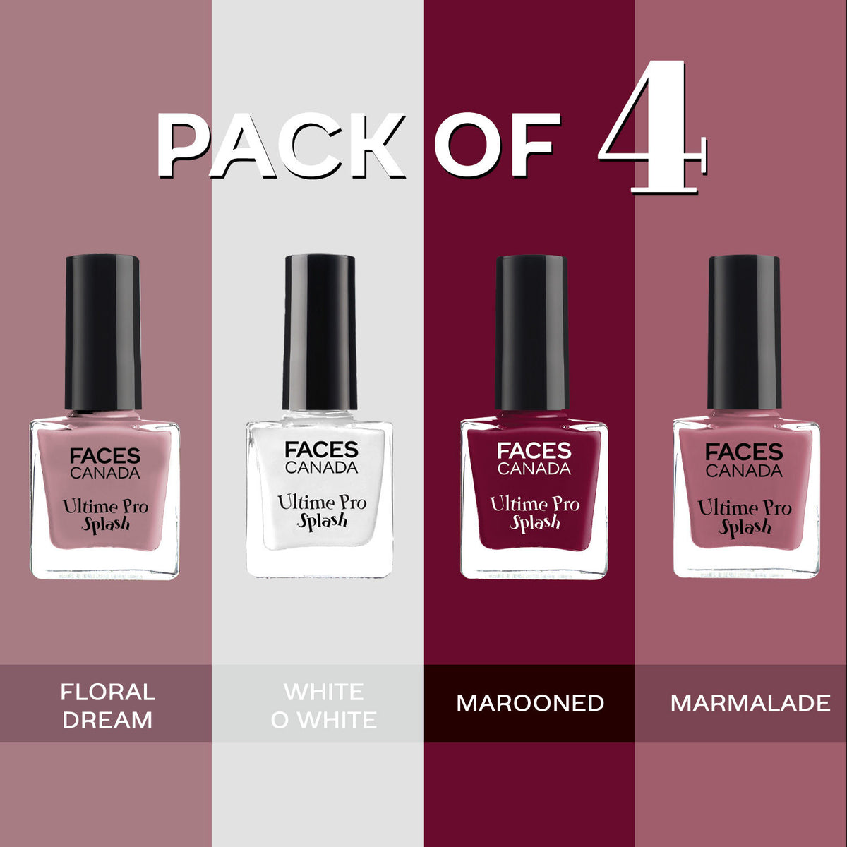 Faces Canada Ultime Pro Splash Nail Enamel – Set of 4 - image 2
