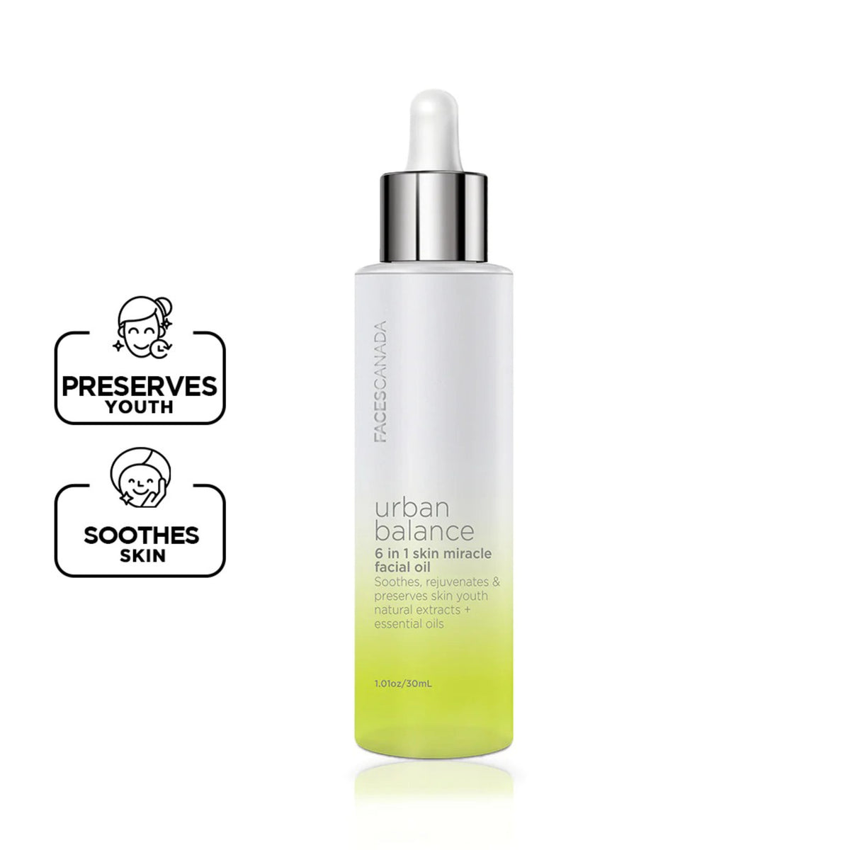 Faces Canada Urban Balance 6 in1 Skin Miracle Facial Oil (30 ml) – For All Skin Types - Faces Canada