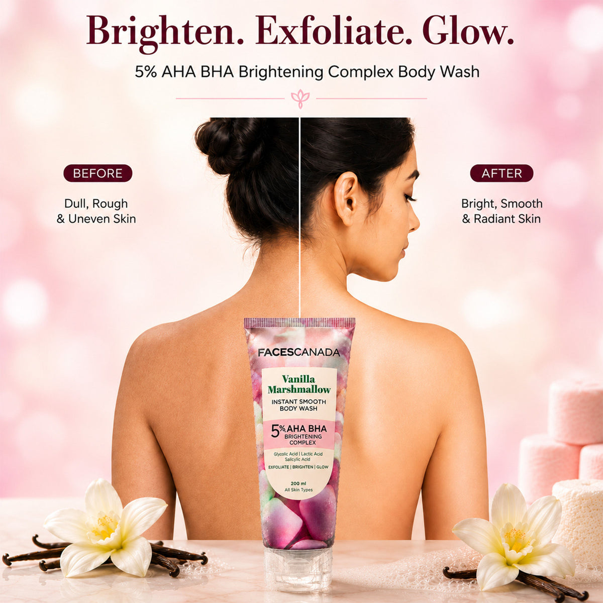 Faces Canada Vanilla Marshmallow Body Wash for Women (200 ml) – Sweet Vanilla Scented Shower Gel - image 3