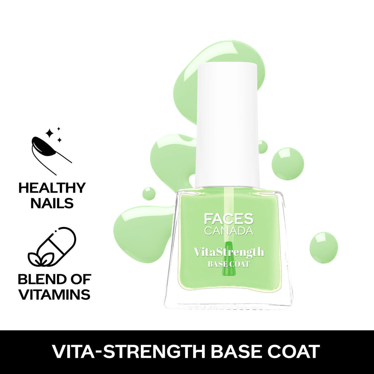 Faces Canada VitaStrength Base Coat, 5 ml – Strengthens Nails - Faces Canada