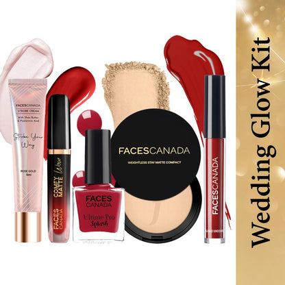 Faces Canada Wedding Glow Kit -Liquid Sindoor – Maroon 2.5 ml + Splash Nail Enamel - Faces Canada