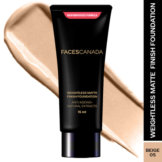 Faces Canada Weightless Matte Finish Foundation – Beige, 15 ml - Faces Canada