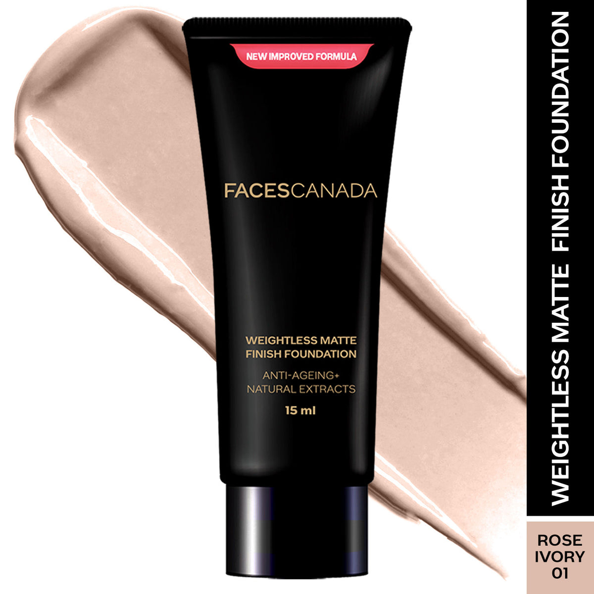 Faces Canada Weightless Matte Finish Foundation – Rose Ivory, 15 ml - Faces Canada