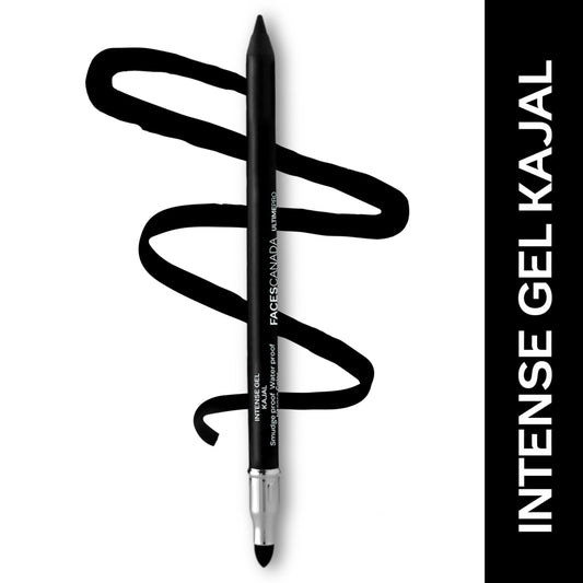 Faces Canada Ultime Pro Intense Gel Kajal With Smudger & Sharpener – Black, 1.2 gm - Faces Canada