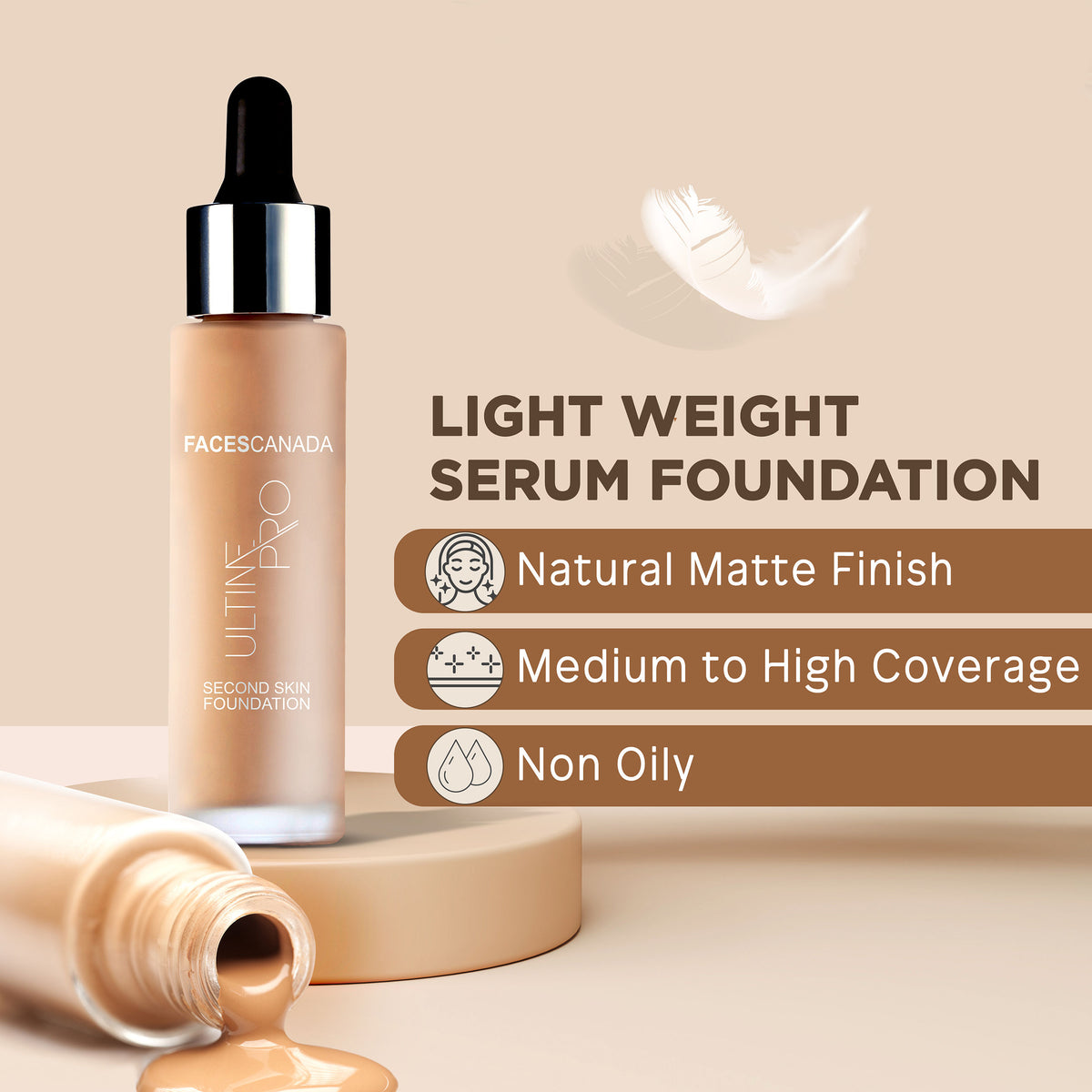 Faces Canada Ultime Pro Second Skin Foundation – Beige 03, 30 ml - image 4