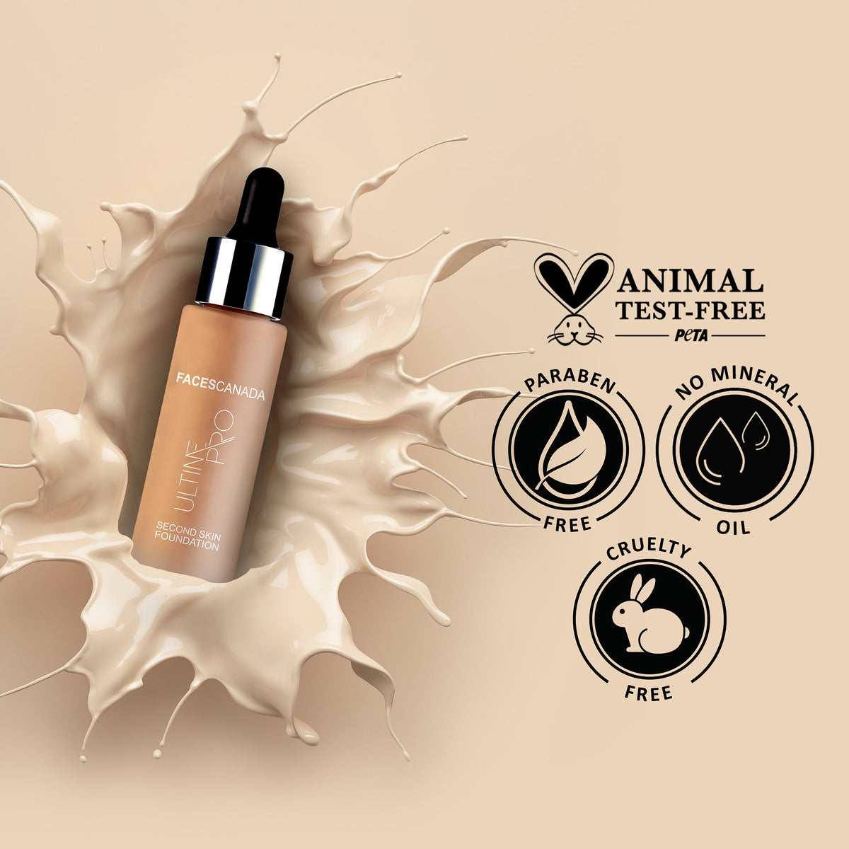 Faces Canada Ultime Pro Second Skin Foundation – Beige 03, 30 ml - image 5