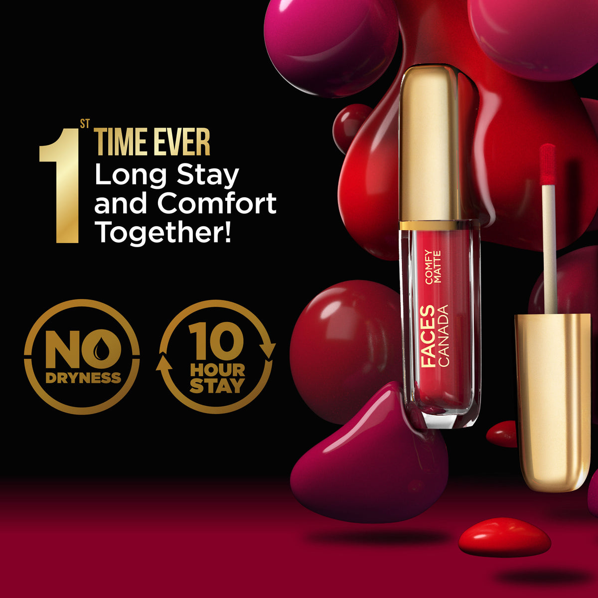 Faces Canada Comfy Matte Liquid Lipstick – Getting Ready 02, 1.2 ml - image 2