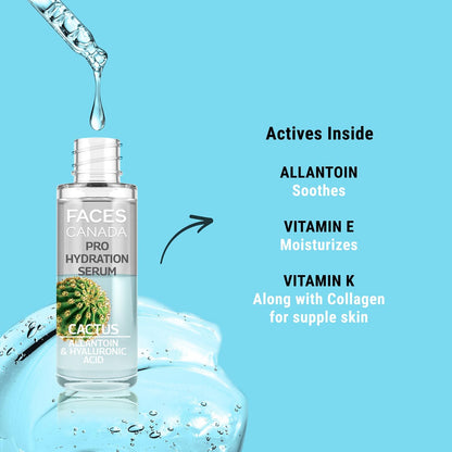 Faces Canada Pro Hydration Serum, 27 ml – Cactus, Allantoin & Hyaluronic Acid - image 4