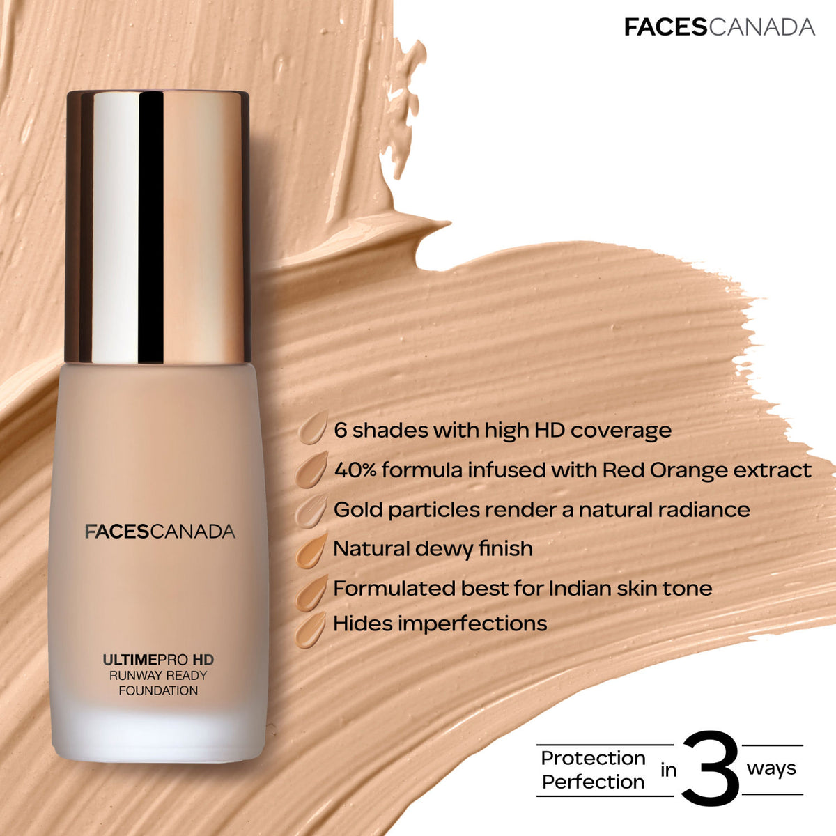 Faces Canada Ultime Pro HD Runway Ready Foundation – Ivory, 30 ml - image 3