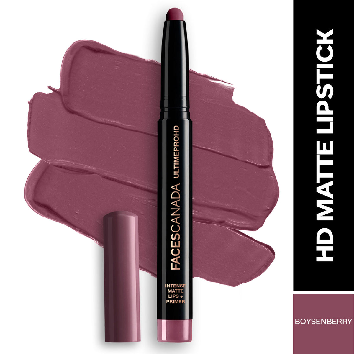 Faces Canada Ultime Pro HD Intense Matte Lipstick + Primer – Boysenberry 1.4 gm - Faces Canada