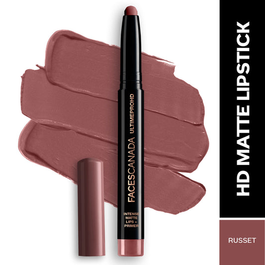 Faces Canada Ultime Pro HD Intense Matte Lipstick + Primer – Russet 1.4 gm - Faces Canada