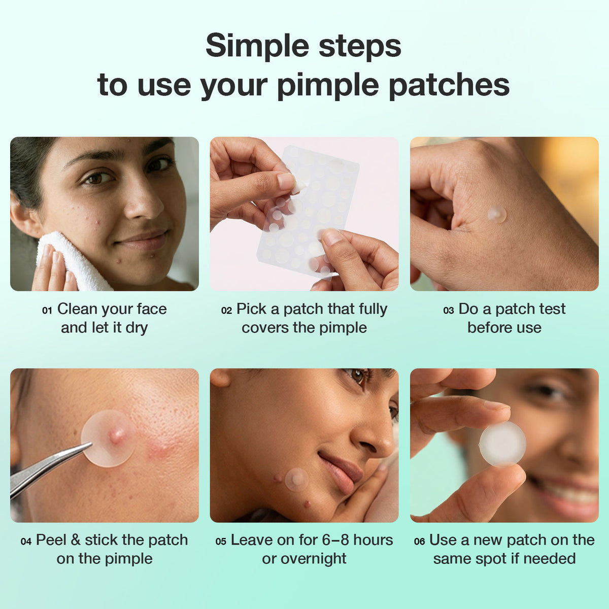 Good Vibes Acne Clear Pimple Patch | Hydrocolloid Patches for Acne & Pimples | Cica, Neem & Salicylic Acid | Absorbs Pus & Oil | Reduces Redness, Shrinks Pimples Fast | Overnight Spot Treatment for Face 36 Patches - Good Vibes image 4